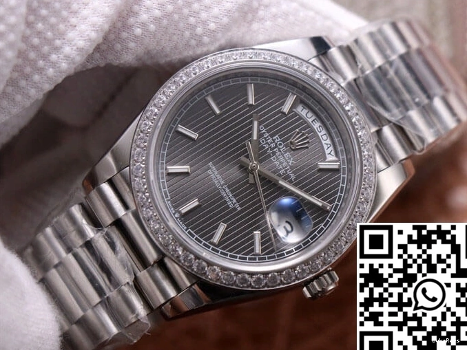 M228349RBR-0008 Grey Factory Gold Dial Rolex Day-Date White EW 1128